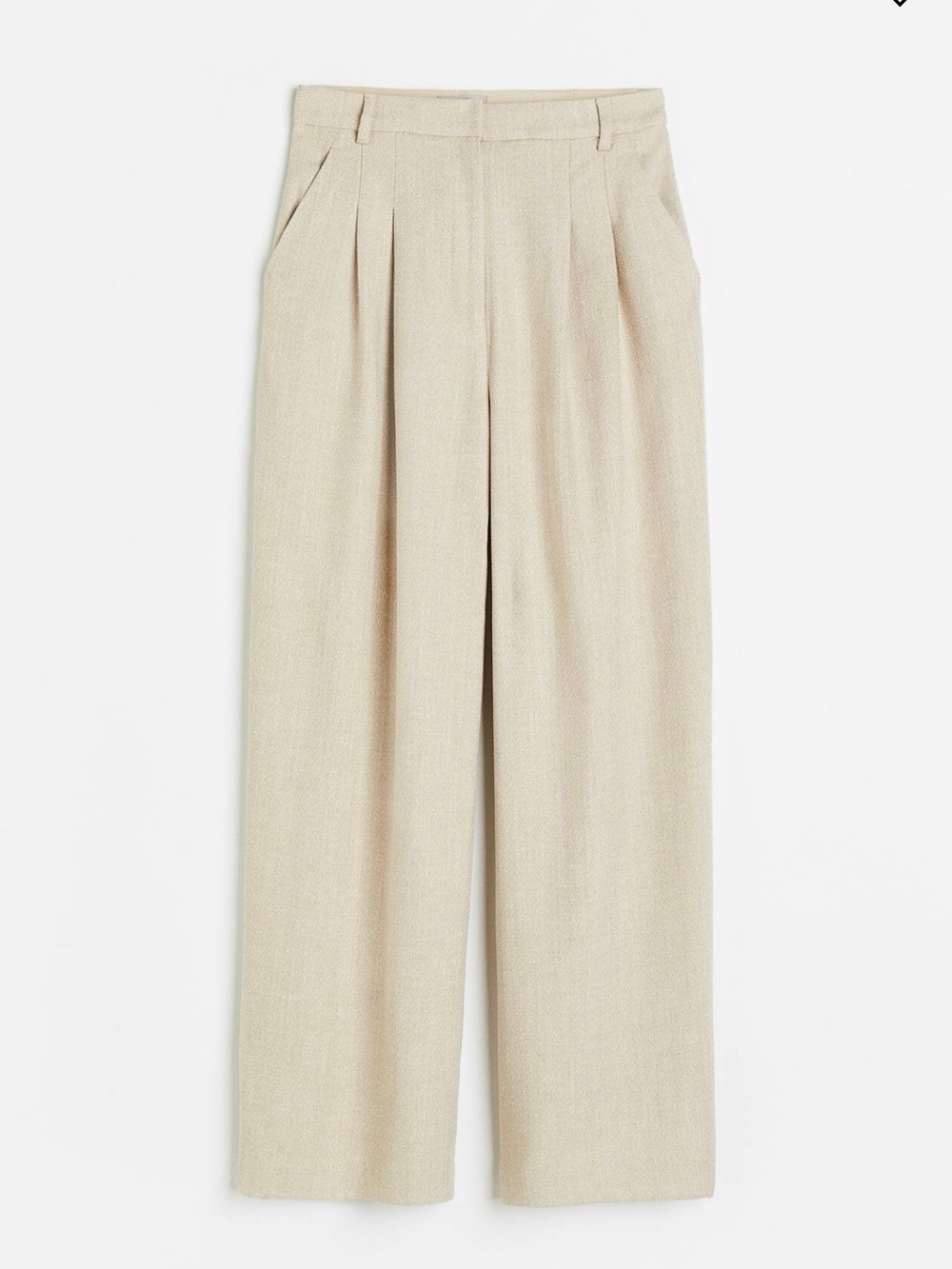 NWT Women's Beige/Herringbone-patterned Wide Trousers from
H&M